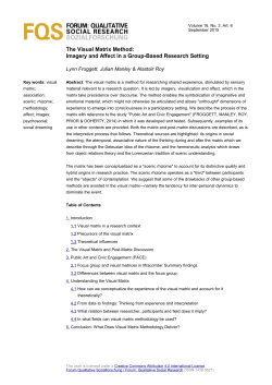 The Visual Matrix Method: Imagery and Affect in a Group