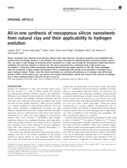 All-in-one synthesis of mesoporous silicon nanosheets from