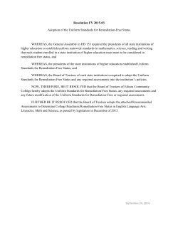 Adoption of the Uniform Standards for Remediation