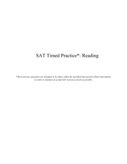 SAT Timed Practice*: Reading