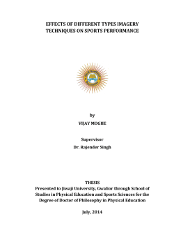 EFFECTS OF DIFFERENT TYPES IMAGERY TECHNIQUES ON