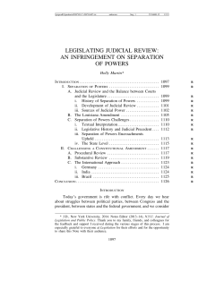 legislating judicial review: an infringement on separation of powers