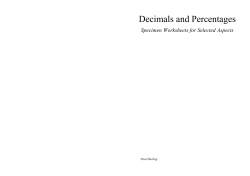 Decimals and Percentages