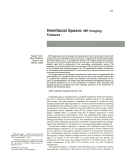Hemifacial Spasm: MR Imaging - American Journal of Neuroradiology