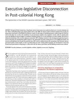 Executive-legislative Disconnection in Post