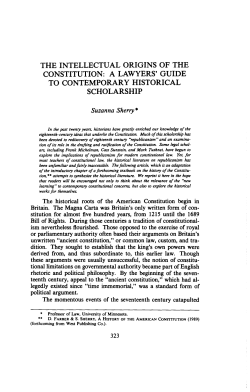 THE INTELLECTUAL ORIGINS OF THE CONSTITUTION: A