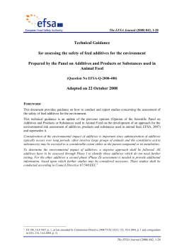 Technical Guidance for assessing the safety of feed