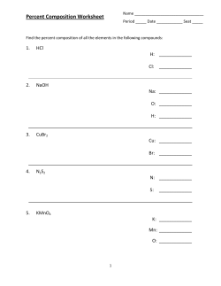Percent Composition Worksheet