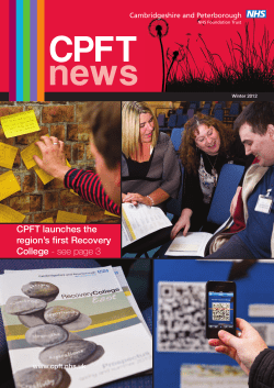 CPFT launches the region`s first Recovery College