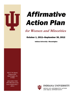 Affirmative Action Plan - Indiana University Bloomington