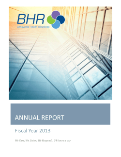 annual report - Behavioral Health Response