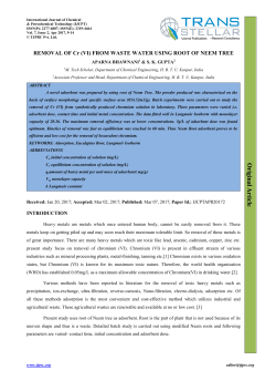 Removal of Cr (VI) from Waste Water Using Root of Neem