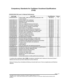 Competency Standards for Caribbean Vocational Qualifications (CVQ)
