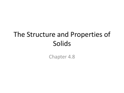4.8 The Structure and Properties of Solids