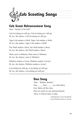 Cub Scouting Songs - Alamo Area Council