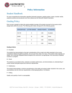 Policy Information Student Handbook Grading