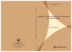 Facilitation of Industrial Symbiosis Development in a Swedish