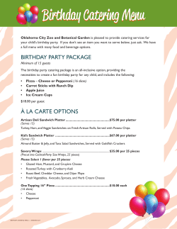 Birthday Catering Menu
