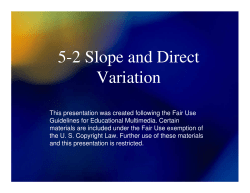 5-2 Slope and Direct Variation