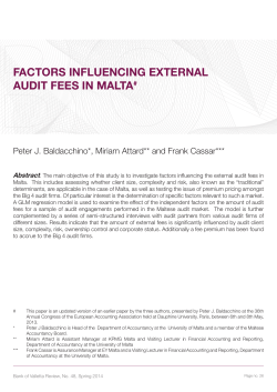 factors influencing external audit fees in malta
