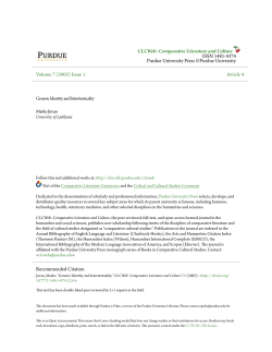 Generic Identity and Intertextuality - Purdue e-Pubs
