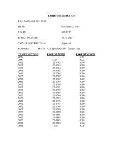 TARIFF DISTRIBUTION FILE PACKAGE NO.: 1832 DATE