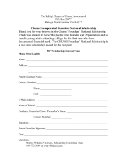 The Raleigh Chapter of Chums, Incorporated