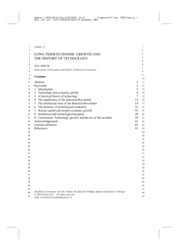 long-term economic growth and the history of technology