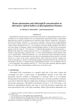 Beam attenuation and chlorophyll concentration as alternative