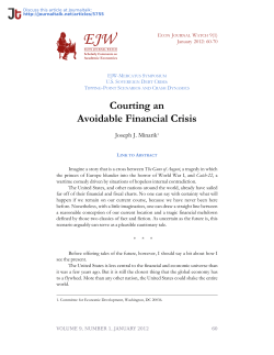 Courting an Avoidable Financial Crisis &middot; Econ Journal Watch