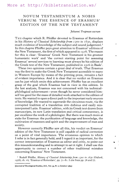 De Jonge: Erasmus and the Comma Johanneum