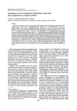 CARLOUGH, LESLIE A., AND JUDY L. MEYER. Protozoans in two