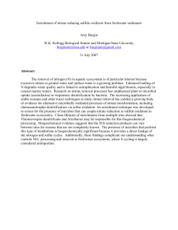 Burgin, A. Enrichment of nitrate reducing sulfide oxidizers from