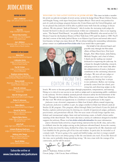 A thank you, and an invitation - Duke University School of Law