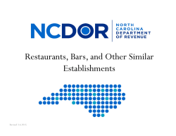 Bars and Restaurants - North Carolina Department of Revenue