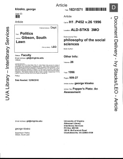 Popper`s Plato: An Assessment. - Politics