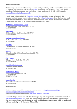 Private Accommodation The University Accommodation Service may