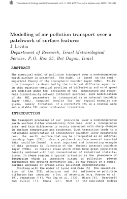 Modelling of air pollution transport over a patchwork of surface