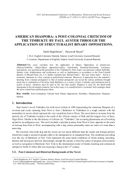 american diaspora: a post-colonial criticism of the timbuktu by