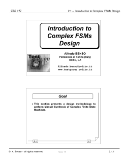 2-1 Introduction to Complex FSMs Design