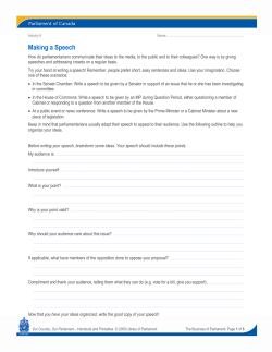Making a Speech - Library of Parliament