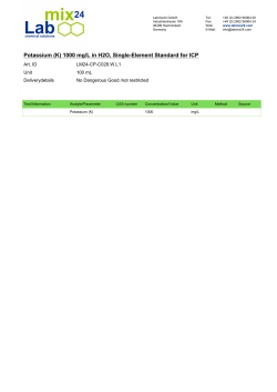 Potassium (K) 1000 mg/L in H2O, Single-Element