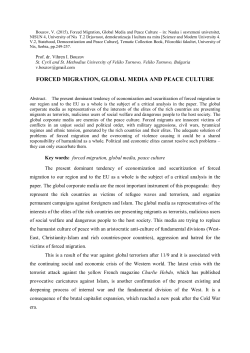 FORCED MIGRATION, GLOBAL MEDIA AND PEACE CULTURE