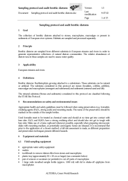 Sampling protocol and audit benthic diatoms Sampling