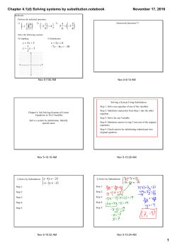 Chapter 4.1(d) Solving systems by substitution.notebook