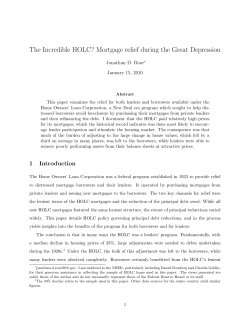 The Incredible HOLC? Mortgage relief during the Great Depression