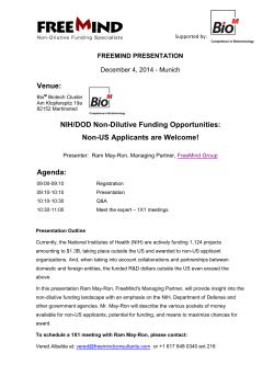 Non-US Applicants are Welcome! Agenda