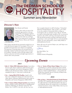 The DEDMAN SCHOOL OF HOSPITALITY