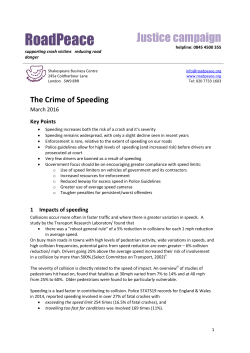 RoadPeace Speed Information Sheet