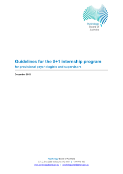 Guidelines for the 5+1 internship program